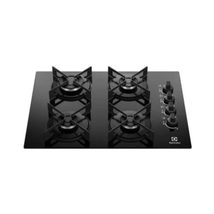 Cooktop 4 Bocas a Gás Mesa de Vidro Efficient Grade de Aço Fosco Electrolux KE4GR Bivolt