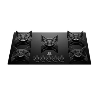 Cooktop 5 Bocas a Gás Electrolux Mesa de Vidro Efficient Grade de Aço Fosco Electrolux KE5GR Bivolt