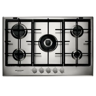 Cooktop a Gás 5 Bocas Inox Brastemp Gourmand BDK75DR 220V
