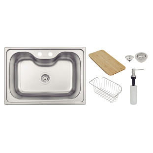 Cuba Tramontina Undermount Morgana em Aço Inox 69x49 cm com Dosador de Sabão, Tábua e Cesto Aramado Tramontina 